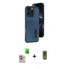 MARSİLYAN™- iPhone 16 Pro Max Kılıf Yörünge Işık Serisi - Siyah Joko Magic 5D Hayalet Cam + Natural Grey Raze Metal Kamera Lens