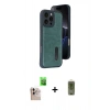 MARSİLYAN™- iPhone 16 Pro Max Kılıf Yörünge Işık Serisi - Siyah Joko Magic 5D Hayalet Cam + Natural Grey Raze Metal Kamera Lens