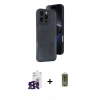MARSİLYAN™- iPhone 16 Pro Max Kılıf Yörünge Işık Serisi - Siyah Joko Magic 5D Hayalet Cam + Bilvis Titan Kamera Lens - SH
