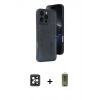 MARSİLYAN™- iPhone 16 Pro Max Kılıf Yörünge Işık Serisi - Siyah Joko Magic 5D Hayalet Cam + Siyah PVD Metal Kamera Lens