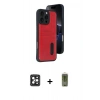MARSİLYAN™- iPhone 16 Pro Max Kılıf Yörünge Işık Serisi - Siyah Joko Magic 5D Hayalet Cam + Siyah PVD Metal Kamera Lens