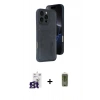 MARSİLYAN™- iPhone 16 Pro Max Kılıf Yörünge Işık Serisi - Siyah Joko Magic 5D Hayalet Cam + Bilvis Titan Kamera Lens - TMGI