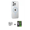 MARSİLYAN™- iPhone 16 Pro Max Kılıf Yörünge Koleksiyonu - Şeffaf 360 Full Body Arka Koruyucu + Pers Alüminyum Kamera Lens - GS