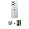 MARSİLYAN™- iPhone 16 Pro Max Kılıf Yörünge Koleksiyonu - Şeffaf 360 Full Body Arka Koruyucu + Pers Alüminyum Kamera Lens - GI