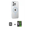 MARSİLYAN™- iPhone 16 Pro Max Kılıf Yörünge Koleksiyonu - Şeffaf 360 Full Body Arka Koruyucu + PVD Metal Kamera Lens - SH