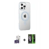 MARSİLYAN™- iPhone 16 Pro Max Kılıf Yörünge Koleksiyonu - Şeffaf 360 Full Body Arka Koruyucu + Bilvis Titan Kamera Lens - TMGI