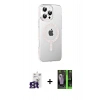 MARSİLYAN™- iPhone 16 Pro Max Kılıf Yörünge Koleksiyonu - Şeffaf 360 Full Body Arka Koruyucu + Bilvis Titan Kamera Lens - TMGI