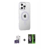 MARSİLYAN™- iPhone 16 Pro Max Kılıf Yörünge Koleksiyonu - Şeffaf 360 Full Body Arka Koruyucu + Bilvis Titan Kamera Lens - TMGI