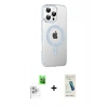 MARSİLYAN™- iPhone 16 Pro Max Kılıf Yörünge Koleksiyonu - Şeffaf Pasifik Cam Ekran Koruyucu + Raze Metal Kamera Lens - BZ