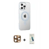 MARSİLYAN™- iPhone 16 Pro Max Kılıf Yörünge Koleksiyonu - Şeffaf Pasifik Cam Ekran Koruyucu + Çöl Titanyum Pers Alüminyum Kamera Lens