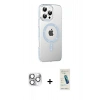 MARSİLYAN™- iPhone 16 Pro Max Kılıf Yörünge Koleksiyonu - Şeffaf Pasifik Cam Ekran Koruyucu + Pers Alüminyum Kamera Lens - GS