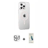 MARSİLYAN™- iPhone 16 Pro Max Kılıf Yörünge Koleksiyonu - Şeffaf Pasifik Cam Ekran Koruyucu + Pers Alüminyum Kamera Lens - GS