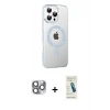 MARSİLYAN™- iPhone 16 Pro Max Kılıf Yörünge Koleksiyonu - Şeffaf Pasifik Cam Ekran Koruyucu + Pers Alüminyum Kamera Lens - GI