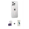 MARSİLYAN™- iPhone 16 Pro Max Kılıf Yörünge Koleksiyonu - Şeffaf Pasifik Cam Ekran Koruyucu + Bilvis Titan Kamera Lens - SH