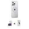 MARSİLYAN™- iPhone 16 Pro Max Kılıf Yörünge Koleksiyonu - Şeffaf Pasifik Cam Ekran Koruyucu + Bilvis Titan Kamera Lens - SH