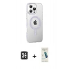 MARSİLYAN™- iPhone 16 Pro Max Kılıf Yörünge Koleksiyonu - Şeffaf Pasifik Cam Ekran Koruyucu + PVD Metal Kamera Lens - SH