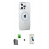 MARSİLYAN™- iPhone 16 Pro Max Kılıf Yörünge Koleksiyonu - Şeffaf Pasifik Cam Ekran Koruyucu + Raze Metal Kamera Lens - SH