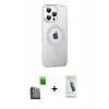 MARSİLYAN™- iPhone 16 Pro Max Kılıf Yörünge Koleksiyonu - Şeffaf Pasifik Cam Ekran Koruyucu + Raze Metal Kamera Lens - SH