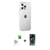MARSİLYAN™- iPhone 16 Pro Max Kılıf Yörünge Koleksiyonu - Siyah 360 Mat Full Body Arka Koruyucu + Raze Metal Kamera Lens - BZ
