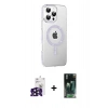 MARSİLYAN™- iPhone 16 Pro Max Kılıf Yörünge Koleksiyonu - Siyah 360 Mat Full Body Arka Koruyucu + Bilvis Titan Kamera Lens - SH