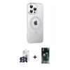 MARSİLYAN™- iPhone 16 Pro Max Kılıf Yörünge Koleksiyonu - Siyah 360 Mat Full Body Arka Koruyucu + Bilvis Titan Kamera Lens - GS
