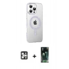 MARSİLYAN™- iPhone 16 Pro Max Kılıf Yörünge Koleksiyonu - Siyah 360 Mat Full Body Arka Koruyucu + PVD Metal Kamera Lens - GS
