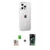 MARSİLYAN™- iPhone 16 Pro Max Kılıf Yörünge Koleksiyonu - Siyah 360 Mat Full Body Arka Koruyucu + Raze Metal Kamera Lens - NLGY