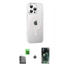 MARSİLYAN™- iPhone 16 Pro Max Kılıf Yörünge Koleksiyonu - Siyah 360 Mat Full Body Arka Koruyucu + Raze Metal Kamera Lens - SH