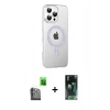 MARSİLYAN™- iPhone 16 Pro Max Kılıf Yörünge Koleksiyonu - Siyah 360 Mat Full Body Arka Koruyucu + Raze Metal Kamera Lens - SH