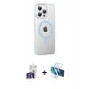 MARSİLYAN™- iPhone 16 Pro Max Kılıf Yörünge Koleksiyonu - Siyah 3D Antistatik Cam Ekran Koruyucu + Bilvis Titan Kamera Lens - TMGI