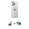 MARSİLYAN™- iPhone 16 Pro Max Kılıf Yörünge Koleksiyonu - Siyah 3D Antistatik Cam Ekran Koruyucu + Bilvis Titan Kamera Lens - TMGI