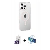 MARSİLYAN™- iPhone 16 Pro Max Kılıf Yörünge Koleksiyonu - Siyah 3D Antistatik Cam Ekran Koruyucu + Bilvis Titan Kamera Lens - TMGI