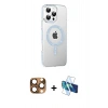 MARSİLYAN™- iPhone 16 Pro Max Kılıf Yörünge Koleksiyonu - Siyah 3D Antistatik Cam Ekran Koruyucu + Pers Alüminyum Kamera Lens - CLTM