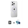 MARSİLYAN™- iPhone 16 Pro Max Kılıf Yörünge Koleksiyonu - Siyah 3D Antistatik Cam Ekran Koruyucu + PVD Metal Kamera Lens - SH