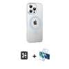MARSİLYAN™- iPhone 16 Pro Max Kılıf Yörünge Koleksiyonu - Siyah 3D Antistatik Cam Ekran Koruyucu + PVD Metal Kamera Lens - SH