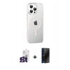 MARSİLYAN™- iPhone 16 Pro Max Kılıf Yörünge Koleksiyonu - Siyah 3D Antistatik Hayalet Cam Ekran Koruyucu + Bilvis Titan Kamera Lens - GS