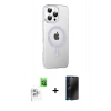 MARSİLYAN™- iPhone 16 Pro Max Kılıf Yörünge Koleksiyonu - Siyah 3D Antistatik Hayalet Cam Ekran Koruyucu + Raze Metal Kamera Lens - BZ