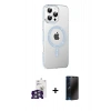 MARSİLYAN™- iPhone 16 Pro Max Kılıf Yörünge Koleksiyonu - Siyah 3D Antistatik Hayalet Cam Ekran Koruyucu + Bilvis Titan Kamera Lens - GS
