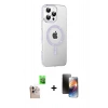 MARSİLYAN™- iPhone 16 Pro Max Kılıf Yörünge Koleksiyonu - Siyah 3D Antistatik Mat Seramik Nano Ekran Koruyucu + Raze Metal Kamera Lens - NLGY