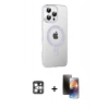 MARSİLYAN™- iPhone 16 Pro Max Kılıf Yörünge Koleksiyonu - Siyah 3D Antistatik Mat Seramik Nano Ekran Koruyucu + PVD Metal Kamera Lens - GS