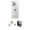 MARSİLYAN™- iPhone 16 Pro Max Kılıf Yörünge Koleksiyonu - Siyah 3D Antistatik Mat Seramik Nano Ekran Koruyucu + Raze Metal Kamera Lens - BZ