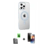 MARSİLYAN™- iPhone 16 Pro Max Kılıf Yörünge Koleksiyonu - Siyah 3D Antistatik Mat Seramik Nano Ekran Koruyucu + Raze Metal Kamera Lens - SH