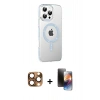 MARSİLYAN™- iPhone 16 Pro Max Kılıf Yörünge Koleksiyonu - Siyah 3D Antistatik Mat Seramik Nano Ekran Koruyucu + Pers Alüminyum Kamera Lens - CLTM