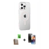 MARSİLYAN™- iPhone 16 Pro Max Kılıf Yörünge Koleksiyonu - Siyah 3D Antistatik Mat Seramik Nano Ekran Koruyucu + Raze Metal Kamera Lens - CLTM