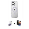 MARSİLYAN™- iPhone 16 Pro Max Kılıf Yörünge Koleksiyonu - Siyah 3D Antistatik Mat Seramik Nano Ekran Koruyucu + Bilvis Titan Kamera Lens - TMGI
