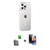 MARSİLYAN™- iPhone 16 Pro Max Kılıf Yörünge Koleksiyonu - Siyah 3D Antistatik Mat Seramik Nano Ekran Koruyucu + Raze Metal Kamera Lens - SH