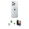 MARSİLYAN™- iPhone 16 Pro Max Kılıf Yörünge Koleksiyonu - Siyah 3D Antistatik Mat Seramik Nano Ekran Koruyucu + Raze Metal Kamera Lens - BZ