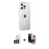MARSİLYAN™- iPhone 16 Pro Max Kılıf Yörünge Koleksiyonu - Siyah 3D Antistatik Mat Seramik Nano Ekran Koruyucu + Bilvis Titan Kamera Lens - GS