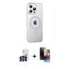 MARSİLYAN™- iPhone 16 Pro Max Kılıf Yörünge Koleksiyonu - Siyah 3D Antistatik Mat Seramik Nano Ekran Koruyucu + Bilvis Titan Kamera Lens - GS