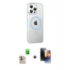 MARSİLYAN™- iPhone 16 Pro Max Kılıf Yörünge Koleksiyonu - Siyah 3D Antistatik Mat Seramik Nano Ekran Koruyucu + Raze Metal Kamera Lens - NLGY